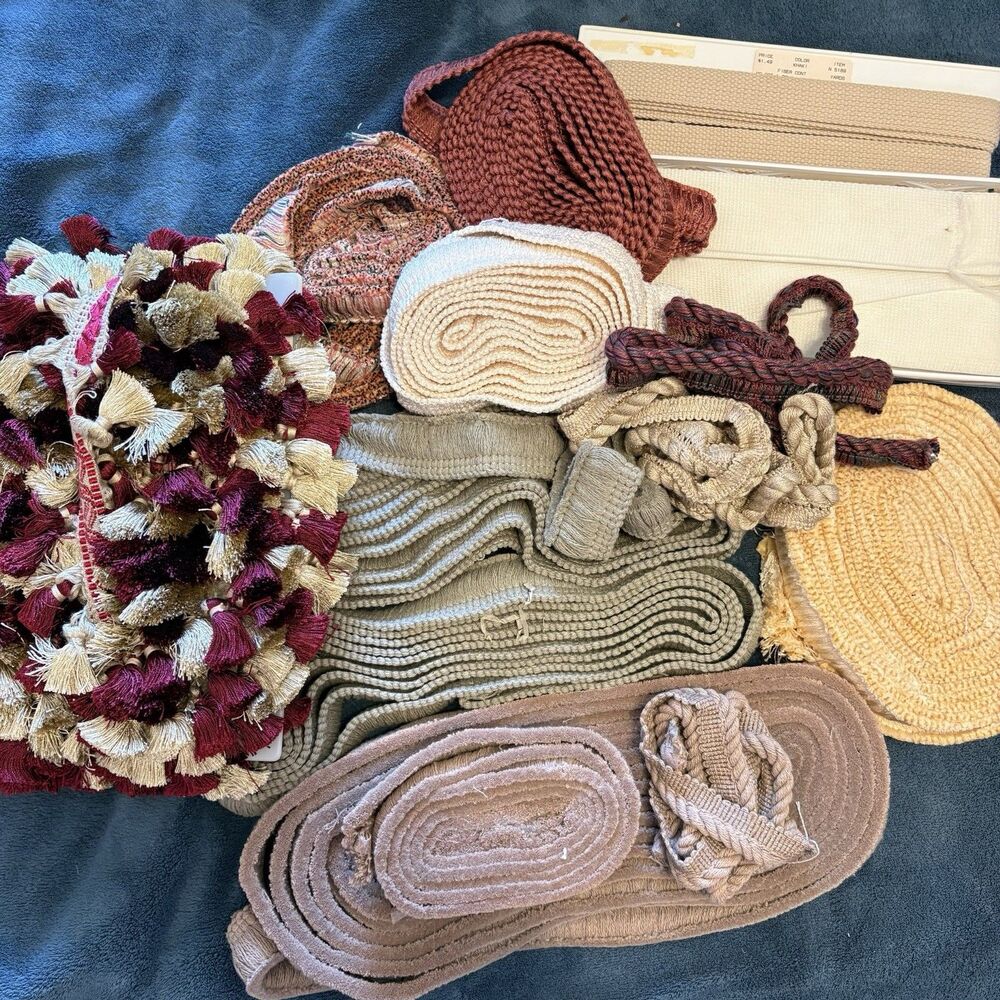 Yards Of Tassels Fringe Rope Trims Colors Huge Lot Upholstery Sewing Crafts
